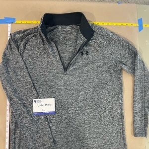 Under Armour 1/4 Zip Shirt Heather Gray Black Size Large